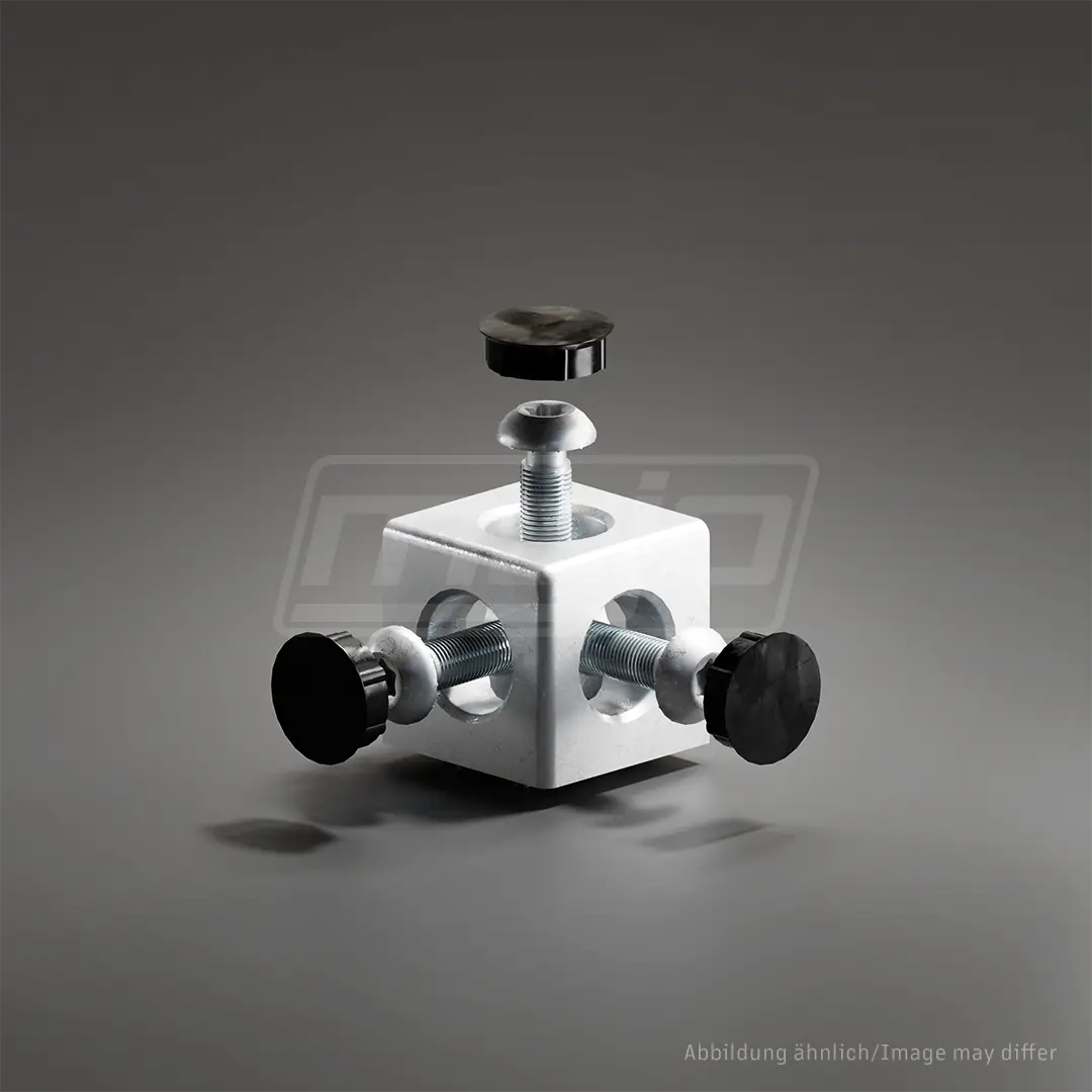 Würfelverbindersatz 3D mit Abdeckkappe